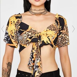 **LIGHTLY WORN** dolls kill I'M RICH BISH CROP TOP size small